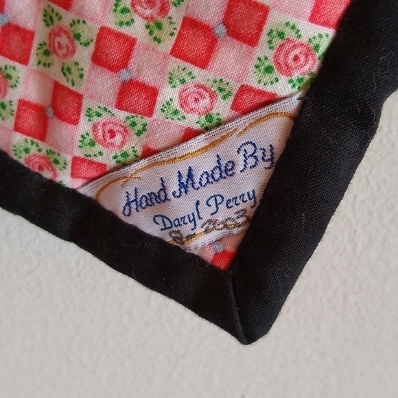 Handmade Spring Quilt Mini Flowers Rabbit Easter 17"x 19" Cotton Daryl Perry - Picture 6 of 7